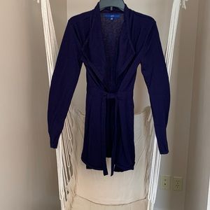 Apt 9- Medium- Dark blue long sweater wrap w/ pockets